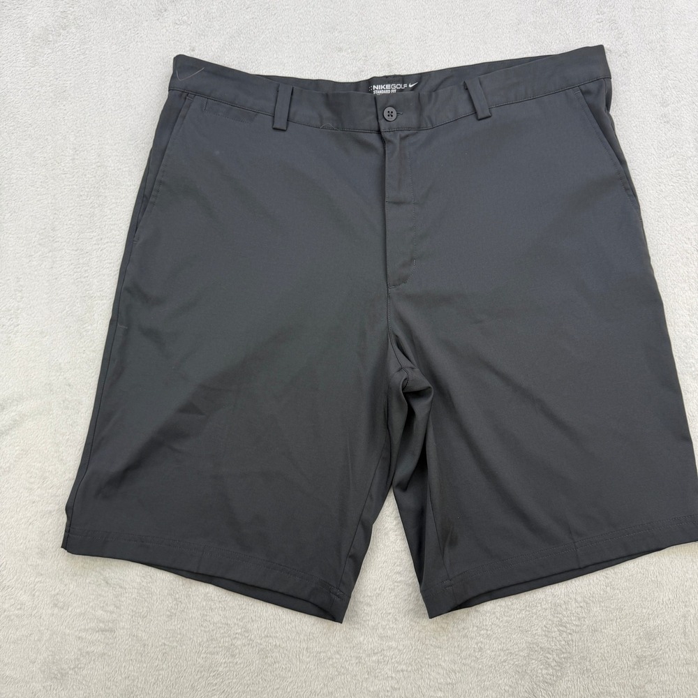 Nike Golf Shorts Mens 38‎ Black Dri Fit Standard Fit Flat Front Performance Tech